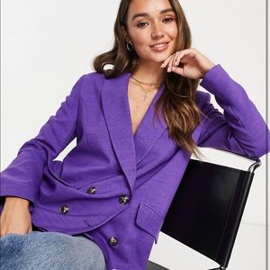 River Island Structured Double Breasted in Purple Size 2 💎